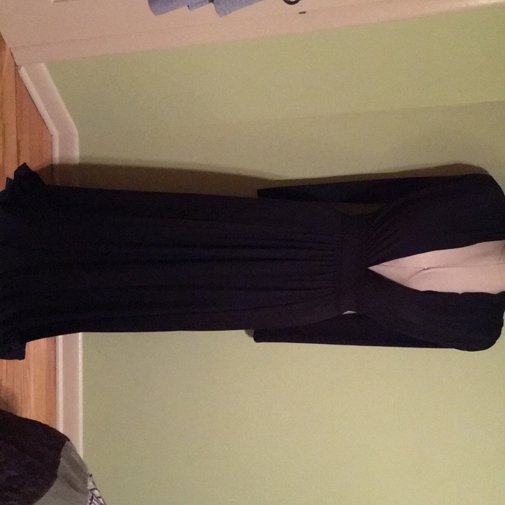 Black deep v dress